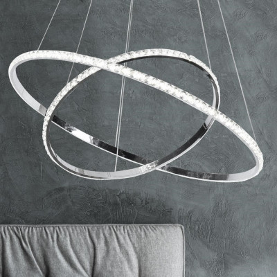 Sikrea - Jewel - Lux SP - Lampe avec deux anneaux - Chrome - LS-SI-2420 - Blanc naturel - 4000 K - Diffuse