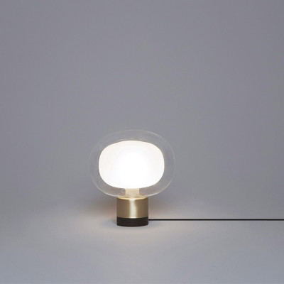 Tooy - Ball - Nabila TL small - Lampe de chevet avec abat-jour en verre - Cristal/Lation - LS-TO-552.36.C2-C41