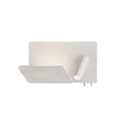 ACB - Lampade a parete da interno - Laika AP DX LED - Lampada a parete con luce letture e carica USB - Bianco - LS-AC-A3665194BDER - Bianco caldo - 3000 K