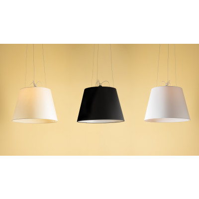 ARTEMIDE lampada da tavolo TOLOMEO MEGA LED con supporto fisso per scrivania  (Ø 32 cm dimmer su cavo - Diffusore in tessuto nero) 