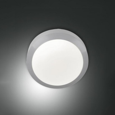 Fabas Luce - Geometric - Axel AP PL S LED - Plafoniera da esterno rotonda - Grigio - LS-FL-3524-61-131 - Bianco caldo - 3000 K - Diffusa