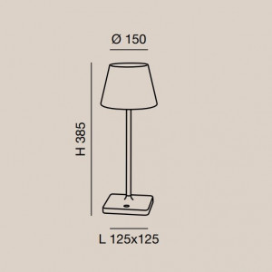 Adam Lampada da tavolo ricaricabile Fabas Luce IP44 struttura in metallo