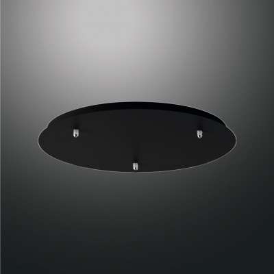 Fabas Luce - Lampade componibili - Rosone tondo 3L - Rosone a soffitto per tre lampade - Nero - LS-FL-3481-58-101