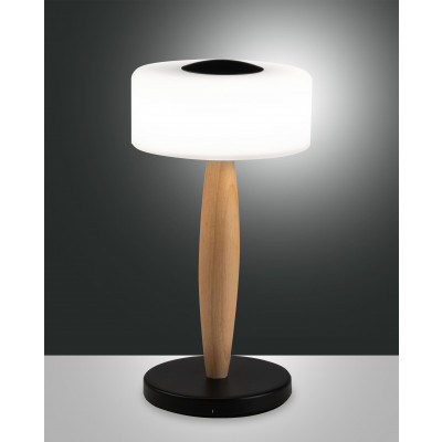 Fabas Luce - Material - Elea TL LED - Lampada da tavolo touch dimmer - Nero - LS-FL-3761-30-101 - Bianco caldo - 3000 K - Diffusa