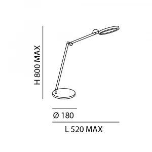 Fabas Luce - Shank - Regina TL LED - Lampada da scrivania con braccio orientabile