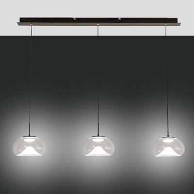 Fabas Luce - Soft - Brena SP 3L linear LED - Lampadario lineare a 3 luci - Trasparente - LS-FL-3755-48-241 - Dynamic White - Diffusa