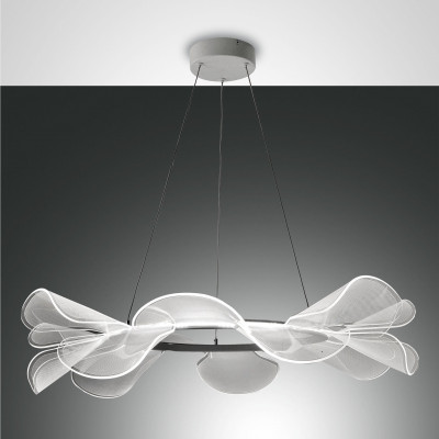 Fabas Luce - Vela - Sylvie SP LED - Lampada a sospensione di design - Bianco - LS-FL-3626-45-102 - Bianco caldo - 3000 K - Diffusa