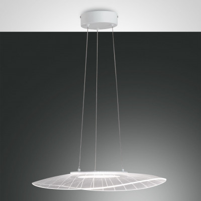Fabas Luce - Vela - Vela SP S LED - Lampada sospensione moderna - Bianco - LS-FL-3625-40-102 - Bianco caldo - 3000 K - Diffusa