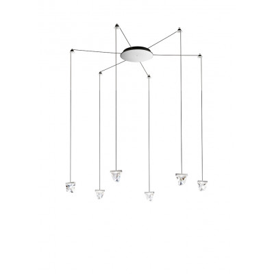 Fabbian - Tripla - Tripla SP 6L LED - Lampada a sospensione 6 luci - Alluminio - LS-FB-F41G03-11 - Bianco caldo - 3000 K - Diffusa