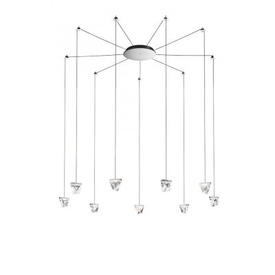 Fabbian - Tripla - Tripla SP 9L LED - Lampada a sospensione 9 luci - Alluminio - LS-FB-F41G05-11 - Bianco caldo - 3000 K - Diffusa
