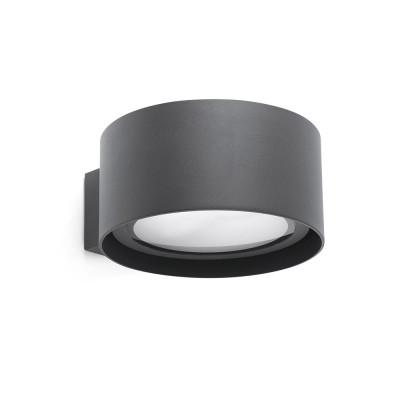 Faro - Outdoor - Sun - Quart AP LED - Lampada a parete biemissione LED in alluminio - Grigio - LS-FR-70579 - Bianco caldo - 3000 K - Diffusa