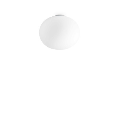 Ideal Lux - Eclisse - Cotton PL1 D40 - Plafoniera in vetro bianco soffiato - Bianco satinato - LS-IL-327891