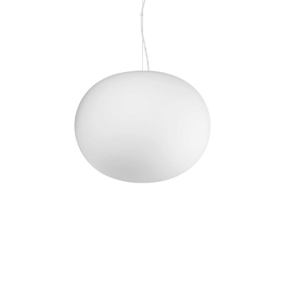Ideal Lux - Eclisse - Cotton SP1 D40 - Lampada a sospensione con diffusore in vetro - Bianco satinato - LS-IL-327884
