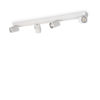Ideal Lux - Direction - Rudy PL 4L Square - Lampada da parete o soffitto con 4 luci orientabili - Bianco - LS-IL-294827