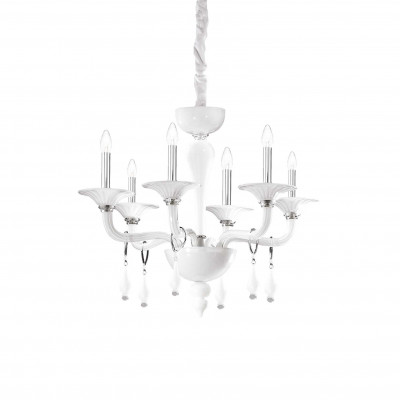 Ideal Lux - Baroque - MIRAMARE SP6 - Lampada a sospensione - Bianco - LS-IL-068183