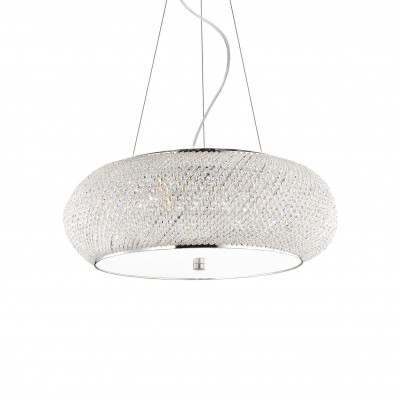 Ideal Lux - Diamonds - Pasha' SP10 - Lampada a sospensione con perle di cristallo - Cromo - LS-IL-082196