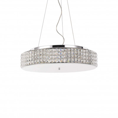 Ideal Lux - Diamonds - Roma SP9 - Lampadario con diffusore rotondo da 9 luci - Cromo - LS-IL-093048
