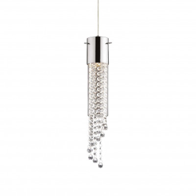 Ideal Lux - Luxury - Gocce SP1 - Lampada a sospensione con gocce in cristallo - Cromo - LS-IL-089669
