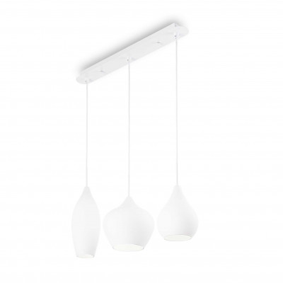 Ideal Lux - White - Soft SP3 - Lampada a sospensione a barra - Bianco - LS-IL-111858