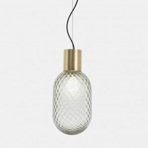 Piantana a 3 Luci in Ottone e Vetro Design Moderno Elegante - Typha by Il  Fanale