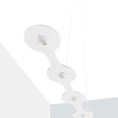 Lumen Center - Flat - Flat 05 SP LED M - Sospensione a led - Bianco fine textured - Diffusa