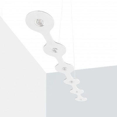 Lumen Center - Flat - Flat 06 SP LED L - Sospensione a led - Bianco fine textured - Diffusa