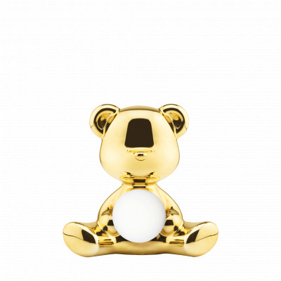 Qeeboo - Teddy - Teddy Girl Gold Battery LED TL - Lampada da tavolo ricaricabile - Oro - LS-QB-25003GO - Bianco caldo - 3000 K - Diffusa