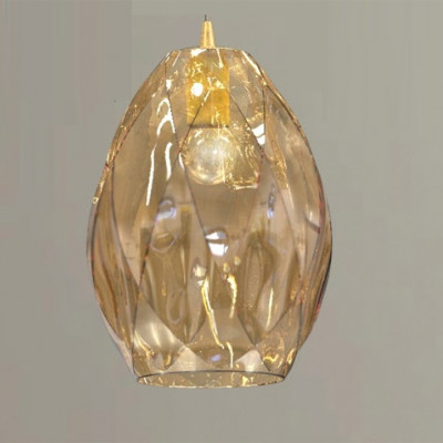 Sikrea - Glass - Moris SP - Lampada a sospensione con diffusore in vetro - Ambra - LS-SI-5001