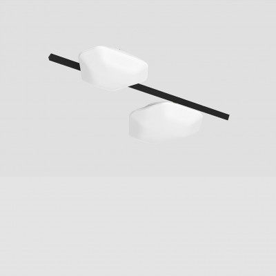 Vistosi - Implode - Modulor PP 1 - Lampada da soffitto di design due luci - Nero opaco - Diffusa