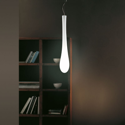 Vistosi - Light Long - Lacrima SP S LED - Lampadario di design - Bianco lucido - Diffusa