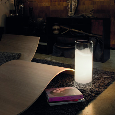 Vistosi - Lio - Lio TL 50 - Lampada da tavolo minimal - Bianco/trasparente - LS-VI-LTLIO50