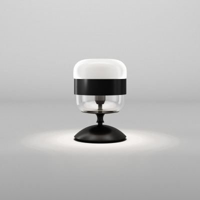 Vistosi - Retrò - Futura TL S - Lampada da tavolo di design - Bianco/Nero - LS-VI-FUTURLT000P00NE-BCNEE271CE