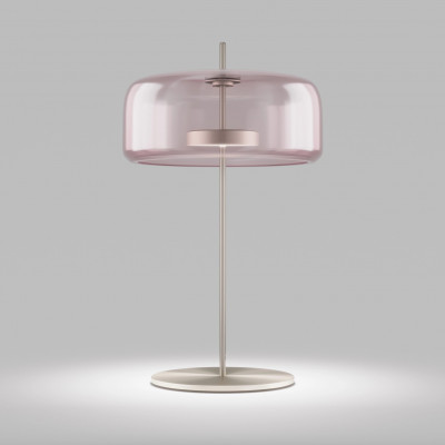 Vistosi - Retrò - Jube TL L LED - Lampada da tavolo in vetro soffiato - Ametista/Ottone - Diffusa